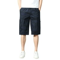 Hanxiulin muški modni casual solid u boji za više džepa kopča na otvorenom kratke hlače
