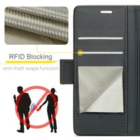 -Lion RFID blokiranje novčanika za Samsung Galaxy A 4G, izdržljiv retro antilop PU kožni folio flip