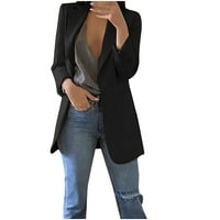Ženska radna ured Blazer Plus Veličina otvorene prednje formalne jakne za majicu Dugih rukava