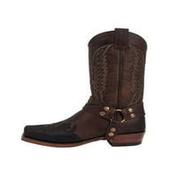 Glookwis Western Cowgirl Boots V Cut Mid FALF Boot okrugli nožni prsti Vintage Embroidered Cipele Žene