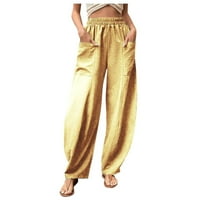 Holloyiver ženske casual labave vrećice džep hlače modne pantalone za repute Količine pamučne i posteljine