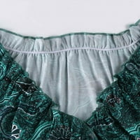Ženske ljetne haljine za žene Datum Ležerne prilike bez rukava od punog mini V-izrez zelena 2xl