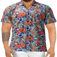 Leuncero Men Havajska majica kratki rukav majica na plaži Ležerne prilike sa labavim ljetnim vrhovima