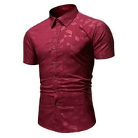 CLLIOS muške poslovne košulje Ležerne prilike Cvjetni print Regular Fit bluza Revel Dugme s kratkim