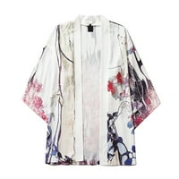 HUMPA majice za muškarce Ležerne prilike otvorene otvorene prednje rukave japansko stil Print Cover