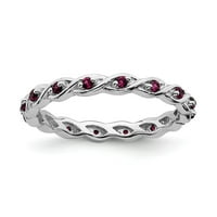 Izrazi srebrne boje Sterling stvorili su rubin veličinu prstena: 6; za odrasle i tinejdžere; Za žene
