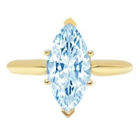 2.5ct Marquise rez plavi simulirani dijamant 18k žuti zlatni godišnjički zaručnički prsten veličine