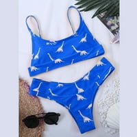 Žene kupaćih kostima Dva dinosaurus Print bikinis Kupaći kupaći kostim Bikini set plaža kupaći kostimi