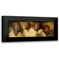 Rubens, Peter Paul Black Modern uokvireni muzej Art Print pod nazivom - Četiri studije muške glave