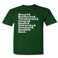 Skladatelj imena Mozart Bach Haydn - Majica unise pamučna majica, šuma, XL