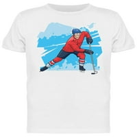 Hockey player klizanje na ledeni majica Muškarci -Image by Shutterstock, muški XX-Large