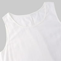 Dyegold sarderes za ženska ležerna plaža - Maxi Ljetna haljina za žene bez rukava pamuk plus veličina