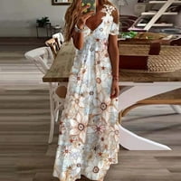 Iaksohdu Formalna haljina cvjetna tiskana čipka ljeto labava-montaža A-line maxi haljina za banket