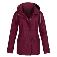 Leesechin Kišne jakne za žensko čišćenje Čvrsta kišna jakna na otvorenom plus kapuljač kapuljača vjetrootporna