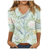 Majice za rukav za žene Ljetni casual labavi fit puloveri plus veličine radne meke otiske modne bluze