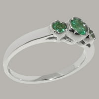 Britanci napravili bijeli zlatni prsten sa 18k sa prirodnim smaragdnim ženskim obljetnicama - veličine