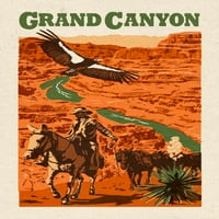Nacionalni park Grand Canyon, Arizona, drvoblo, lampionska preša, premium igraće karte, kartonski paluba