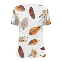 B91XZ Plus Veličina Žene Vrhovi Žene Ljetni cvjetni uzorak bluza s kratkim rukavima Comfy Dressing Thirts