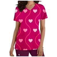 Žene T majice- V vrat Leisure vrhovi kratkih rukava tiskani slatki modni vrhovi pulover vrhove vruće