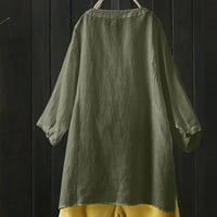 HHEI_K Žene Čvrsto postolje košulja dugih rukava Ležerne prilike labave bluzu na vrhu vrhova