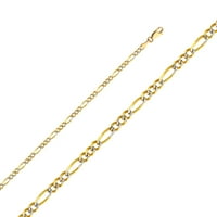 Jewels 14k Žuto zlato FILARO bijela ogrlica od lanaca sa kopčom za kandžu jastoga
