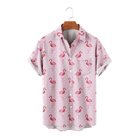 Flamingos Cartoon Hawaii Beach Boys Košulje Tanke tkanine The Baby Thirts Ljetna dječja odjeća za muškarce,