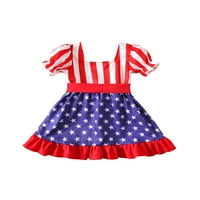 4. jula Toddler Baby Girls American zastave haljina ljetna neovisnost dana odjeća za odijevanje