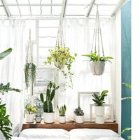 MacRame biljna vješalica - Elbourn unutarnje vanjsko viseće sagradnice - ukrasni držač za cvijet - viseće košare za biljku, boho boemski kućni dekor, za sukulencije, kaktuse, bilje