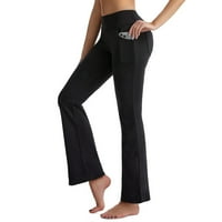 Labakihah Yoga & Nbsp; Hlače žene joga hlače Visoka struka žarišta široke ravne noge Sportske pantalone