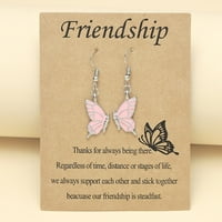 Heiheiup Leptir u obliku leptira Prijatelj Prijatelje sestre ogrlice Minđuše odgovarajuće privjeske Naušnice za osjetljive uši