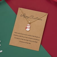Qiaocaety Creative kaplje ulje Santa Snowman ogrlica za želju za slikanje nauljene papirnog kartona