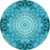 Ahgly Company u zatvorenom okruglom uzorkovima svijetlih tirkiznih prostirki plavih područja, 5 'krug