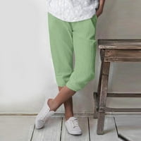 Pgeraug pantalone za žene nacrtavanje elastičnih struka Comfy Solid Joggers Hlače sa džepovima Duksevi