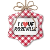 Božićni ukras I Love Roseville Red Plaid Neonblond