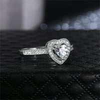 Yubnlvae Prstenovi dodaci Žene Vjenčani poklon Bijeli angažman prsten od kamena nakita