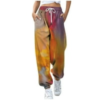 Corashan pantalone za žene, ženska modna casual Gigital Color Printing Casual Sportske hlače Labave pantalone, ženske hlače