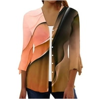 Ženski kaput zasebljuje modni ženski rukav V izrez VAKT Otvori prednji kardigan za ispis bluza za bluze