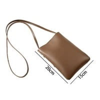 Malene torbe za žene za ženske kožne ramene mobitele torbice sa zatvaračem, kafa, G199680