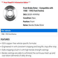 Prednji rotor kočnice - kompatibilan sa - Ford Festiva 1992