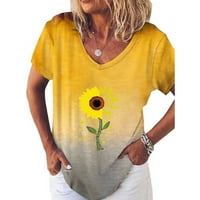 Ženski proljetni-ljetni casual s kratkim rukavima Tunički vrhovi ruffle gumba labava bluza T-majice