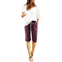 Ženske kratke hlače Ležerne prilike od punog boja elastična struka Srednja duljina labava pantalone