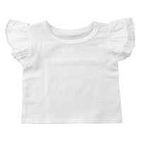Inevenn Baby Girl Arhefle majica s rukavima Slatka boja ljetna slatka casual modni vrh