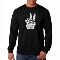Majica za majicu pop umjetnosti muške majice dugih rukava - mirovni prsti