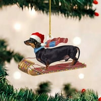 Dainzusyful Božićni ukrasi crveni božićni ukrasi Anker Božićni psi ukrasi dvostrani akrilni božićni