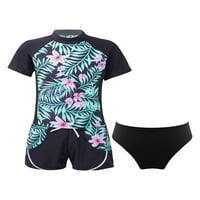 Renvena Girls Athletic TankIni Rashguard Košulje sa kratkim hlačama kupaći kostim kupaći kupaći odijelo 8- crno 10
