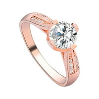 14K pozlaćeno halo prsten za žene za žene dodaci za vjenčanje Engagem cvijet zlatni prsten ružičasti