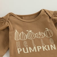 Djevojke za djecu Halloween odjeću Pismo bundeve print dugih rukava ROMper i flaševe hlače Outfits za glavu