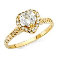 Jewels 14k Žuto zlato Kubična cirkonija CZ Zaručnička prstena veličine 8