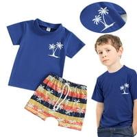Toddler Hotsovi setovi dječaci tiskani majica casual hlače dva kokosova plaža kratki rukav odijelo veličine