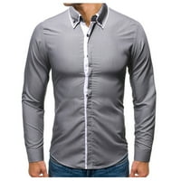 HUMPA majice za muškarce proljetne boje podudarajuća ovratnik na dugih rukava majica s dugim rukavima